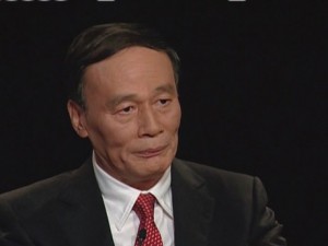 Wang Qishan en su participación en la televisión estadounidense.
